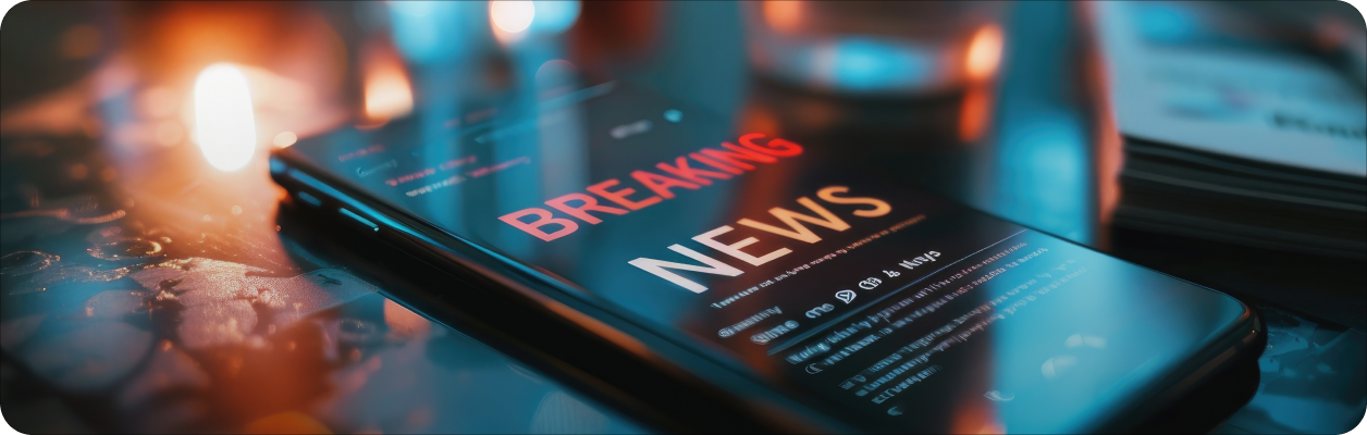 Breaking news on mobile phone